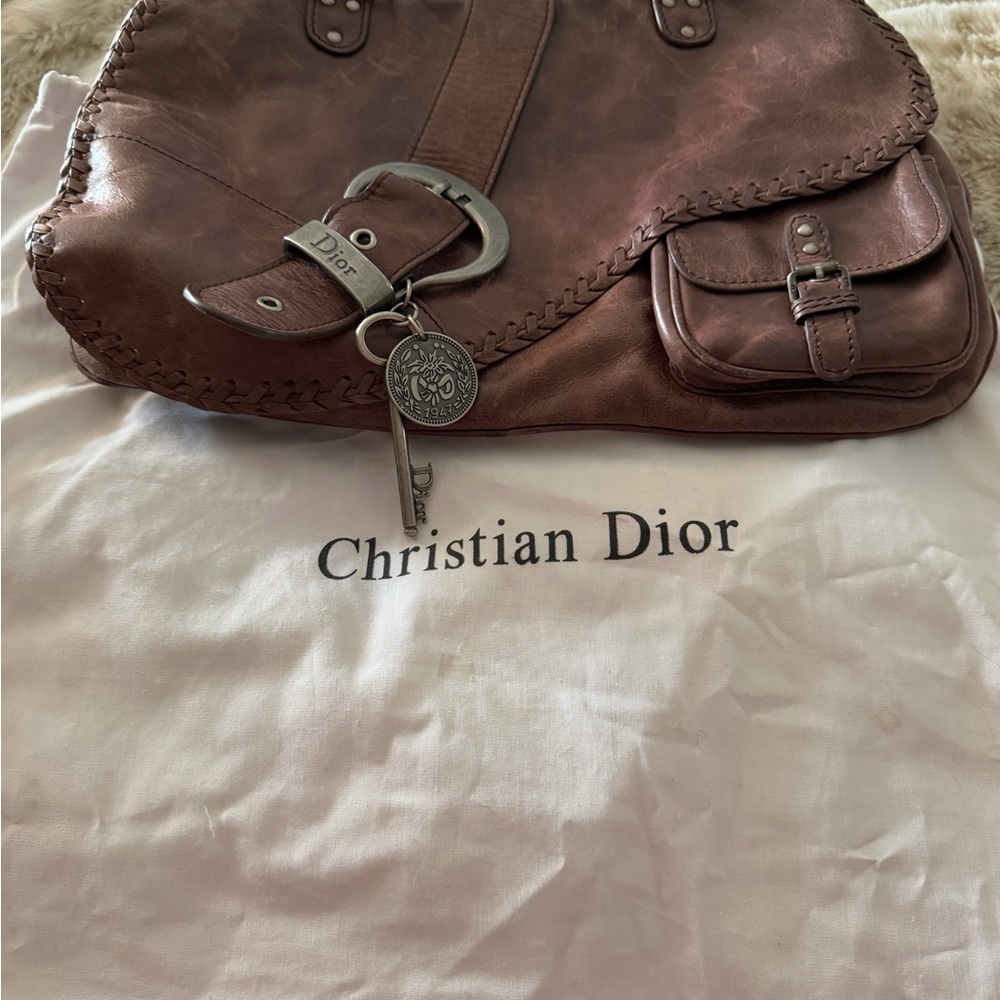 Dior Tan Leather Shoulder Bag